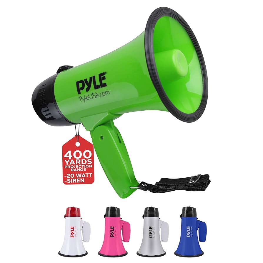 ハイパワー ポータブル小型メガホン 20W Amazon.co.jp: 【Pyle パイル 20W メガホン 拡声器
